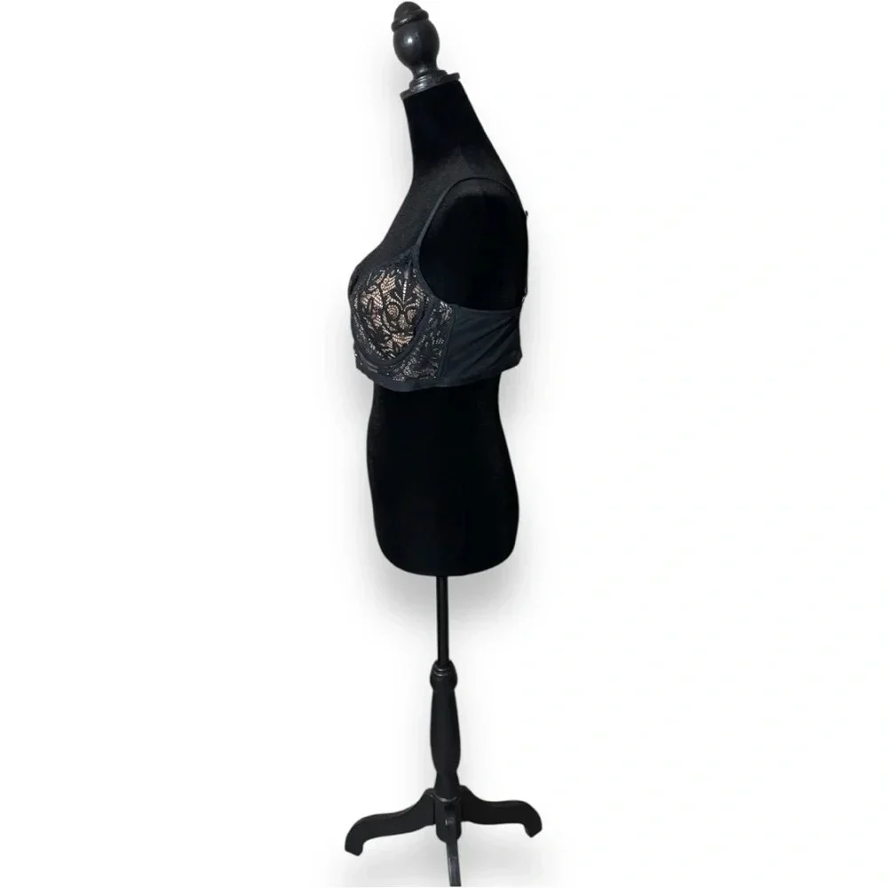 Adore Me NWOT Diara Contour Sexy Lace Black and Nude Underwire 36D Balconette - Picture 13 of 15